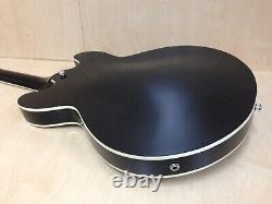 Haze SEG-272BK All Gloss Black, Semi-Hollow Body Electric Guitar +Free Gig Bag