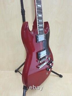 Haze Vintage Double Cutaway, Cherry Red Electric Guitar withFree Gig Bag SEG-275TR