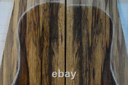 Highly figured black and white limba guitar tonewood back and side luthier set