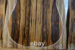 Highly figured black and white limba guitar tonewood back and side luthier set