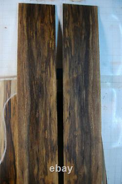 Highly figured black and white limba guitar tonewood back and side luthier set