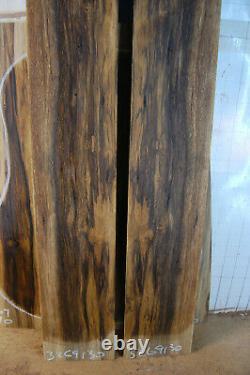 Highly figured black and white limba guitar tonewood back and side luthier set