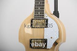 Hollow Body Natural Electric Guitar Gold Parts Free Ship 6 Strings Set In Joint