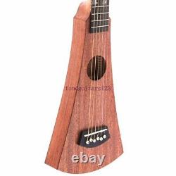 Hollow Body Travel Acoustic Guitar Full Solid Sapele Bone Nut & Saddles 15 Frets