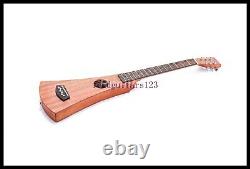 Hollow Body Travel Acoustic Guitar Full Solid Sapele Bone Nut & Saddles 15 Frets