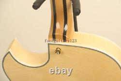 Hollow Byrdland Electric Guitar Archtop Flamed Maple Back Side Natural Fast Ship