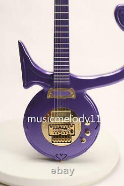 Hot Sell Pince Signature Love Symbol Electric Guitar Purple Color Gold Hardware