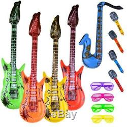 Inflatable Toy Party Favor Set Rock Star Guitar Glasses Kids Halloween NEW