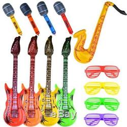 Inflatable Toy Party Favor Set Rock Star Guitar Glasses Kids Halloween NEW