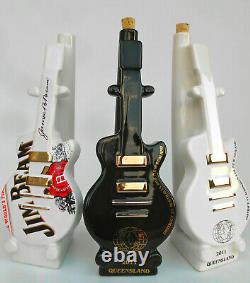 Jim Beam Guitar Decanters Full Set Of 3 Ltd Edit Set Brand New Never Filled