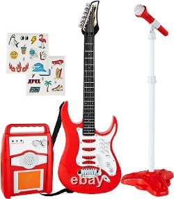 Kids Electric Musical Guitar Play Set, Toy Guitar Starter Kit Bundle With 6 Demo