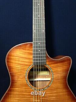 Kriens All-Mahogany+Flame Maple Veneer Electro-Acoustic Guitar+Free Bag KA-430CS