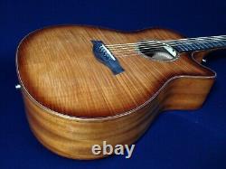 Kriens All-Mahogany+Flame Maple Veneer Electro-Acoustic Guitar+Free Bag KA-430CS