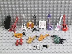 LEGO MUSICAL INSTRUMENTS Guitar Saxophone Violin Case Bugle Horn Bagpipes NEW