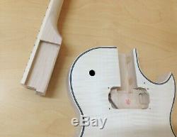 LP Electric Guitar DIY Kit, No-Soldering, Maple Set Neck, Black Hardware 238DIY SMB