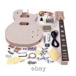 LP Electric Guitar DIY Kit Unfinished Set Top-Solid Mahogany Body Neck Gift hot