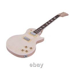 LP Electric Guitar DIY Kit Unfinished Set Top-Solid Mahogany Body Neck Gift hot