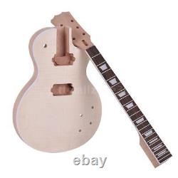 LP Electric Guitar DIY Kit Unfinished Set Top-Solid Mahogany Body Neck Gift hot