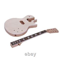 LP Electric Guitar DIY Kit Unfinished Set Top-Solid Mahogany Body Neck Gift hot