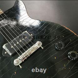LP Style Electric Guitar Mahogany Body With Aging Hardware Black Nitro Finish