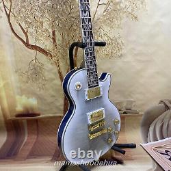 LP White Flame maple top electric guitar Set fingerboard with abalone 6 strings