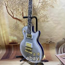 LP White Flame maple top electric guitar Set fingerboard with abalone 6 strings