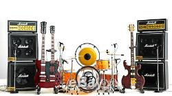 Led Zeppelin Miniature Guitars and Drum Set B with Timpani, Gong, Amps & Mic