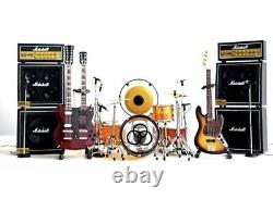 Led Zeppelin Miniature Guitars and Drum Set E with Timpani, Gong, Amps & Mic