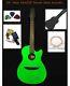 Light-weight 38 Haze 836cgr Round-back Acoustic/classical Guitar, Neon Green+bag