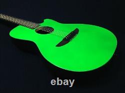 Light-Weight 38 Haze 836CGR Round-Back Acoustic/Classical Guitar, Neon Green+Bag