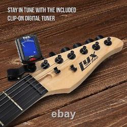 LyxPro 36 Electric Guitar & Electric Guitar Accessories and Bag, Natural