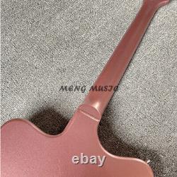 Metal Pink Firebird Style Electric Guitar Mahogany Body With Chrome Hardware 22F