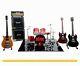 Mini Live Set Ac/dc Tribute 14 Miniature Drum Kit + Guitar Angus Young Acdc Box