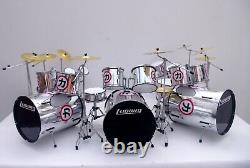 Miniature Drum Set Kit Ludwig Triple Bass Drum Guitar Bass for Display Only
