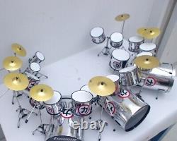 Miniature Drum Set Kit Ludwig Triple Bass Drum Guitar Bass for Display Only