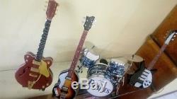 Miniature Guitar, Bass & Drum Set The Beatles Musical Instruments Display Only