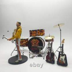 Miniature set drum and Guitars THE QUEEN plus action figure Freddie mercury