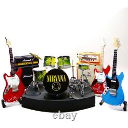 Miniature set drum and guitars Nirvana plus sound and drum stage