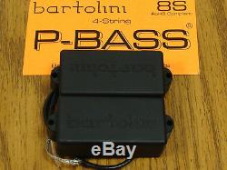 NEW Bartolini 8S Split P Bass PICKUP SET for Fender Precision Bass Guitar Black