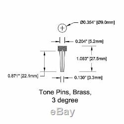 NEW Bridge Pin Set Tone Pin for Acoustic Guitars TP1B by D'andrea SOLID BRASS