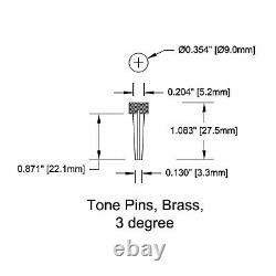 NEW Bridge Pin Set Tone Pin for Acoustic Guitars TP2A SOLID BRASS With ABALONE