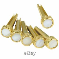NEW Bridge Pin Set Tone Pin for Acoustic Guitars TP3M SOLID BRASS PEARL INLAY
