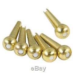NEW Bridge Pin Set Tone Pin for Acoustic Guitars TP4T SOLID BRASS With PEARL DOT