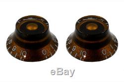 NEW Chocolate Vintage Bell CONTROL KNOBS for Guitars Set of 2 PK-0140-036