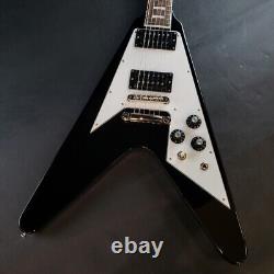 NEW EDWARDS E-FV-LTD Black Flying V Set-neck Electric Guitar 3.35kg WithGB