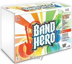 NEW Nintendo Wii Wii-U BAND HERO Super Bundle Kit Game set wireless guitar drums