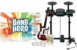 NEW Nintendo Wii Wii-U BAND HERO Super Bundle Kit Game set wireless guitar drums