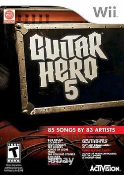 NEW Nintendo Wii Wii-U Guitar Hero 5 BAND SET Kit withDrums+Mic+Guitar Game Bundle
