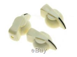 NEW Set of 3 CHICKEN HEAD POINTER KNOBS for Amps, Pedals + Guitars Aged White