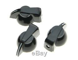 NEW Set of 3 CHICKEN HEAD POINTER KNOBS for Amps, Pedals + Guitars Black